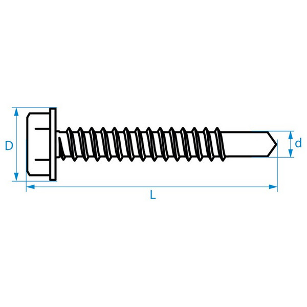 JMV Schroeven zelfborend Zelfborende Schroef, 5,5x22, verzinkt zeskant, SW 8