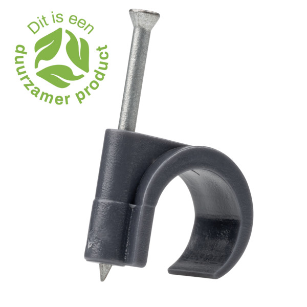 JMV Spijkerclips recyclaat Spijkerclip Van gerecycled kunststof, halogeenvrij, 16-19/20MM, zwart