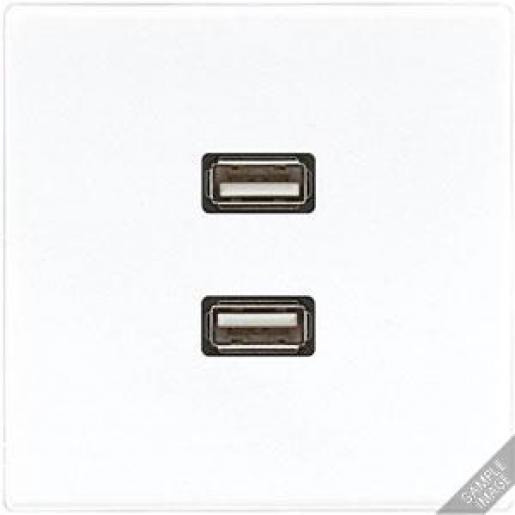 Jung LS Range 2xUSB multifunctionele verbindingsdoos crèmewit