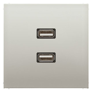 Jung LS Range 2xUSB multifunctionele verbindingsdoos edelstaal