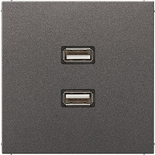 Jung 2xUSB multifunctionele verbindingsdoos antraciet