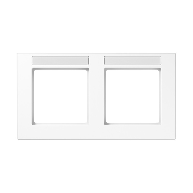 Jung A range / A 550 Afdekraam 2-voudig, met tekstvenster, A 550, thermoplast, alpine wit,