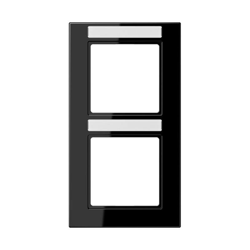 Jung A range / A 550 Afdekraam 2-voudig, met tekstvenster, A 550, thermoplast, zwart, verti