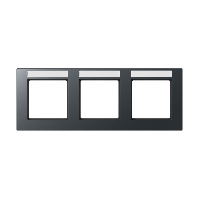 Jung A range / A 550 Afdekraam 3-voudig, met tekstvenster, A 550, thermoplast gelakt, antra