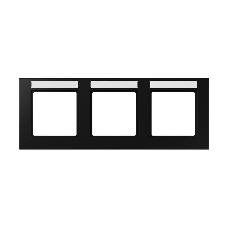 Jung A range / A 550 Afdekraam 3-voudig, met tekstvenster, A 550, thermoplast gelakt, grafi