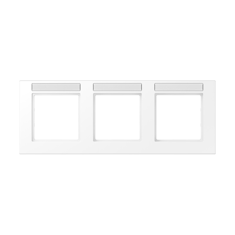 Jung A range / A 550 Afdekraam 3-voudig, met tekstvenster, A 550, thermoplast gelakt, sneeu