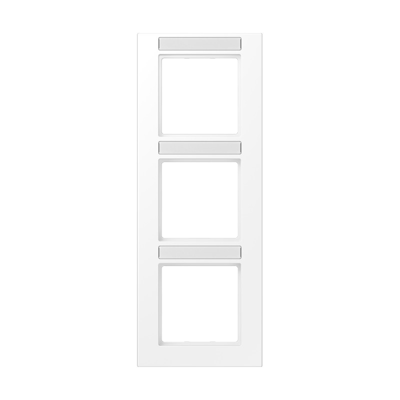 Jung A range / A 550 Afdekraam 3-voudig, met tekstvenster, A 550, thermoplast gelakt, sneeu