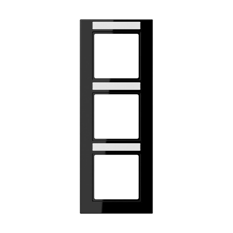 Jung A range / A 550 Afdekraam 3-voudig, met tekstvenster, A 550, thermoplast, zwart, verti