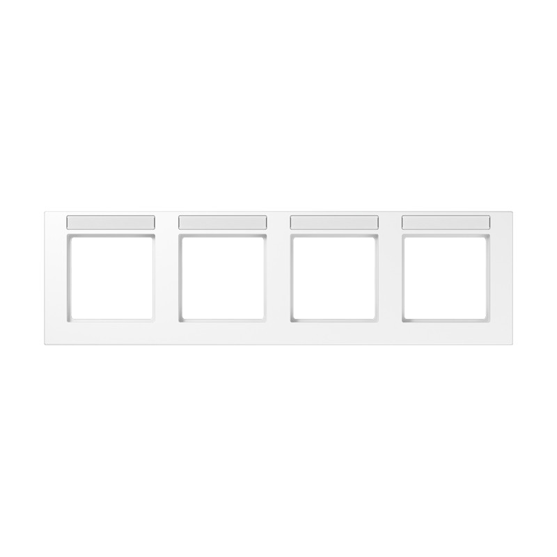 Jung A range / A 550 Afdekraam 4-voudig, met tekstvenster, A 550, thermoplast, alpine wit,