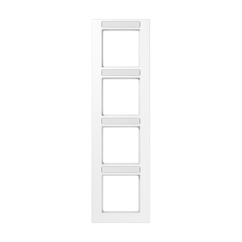 Jung A range / A 550 Afdekraam 4-voudig, met tekstvenster, A 550, thermoplast, alpine wit,