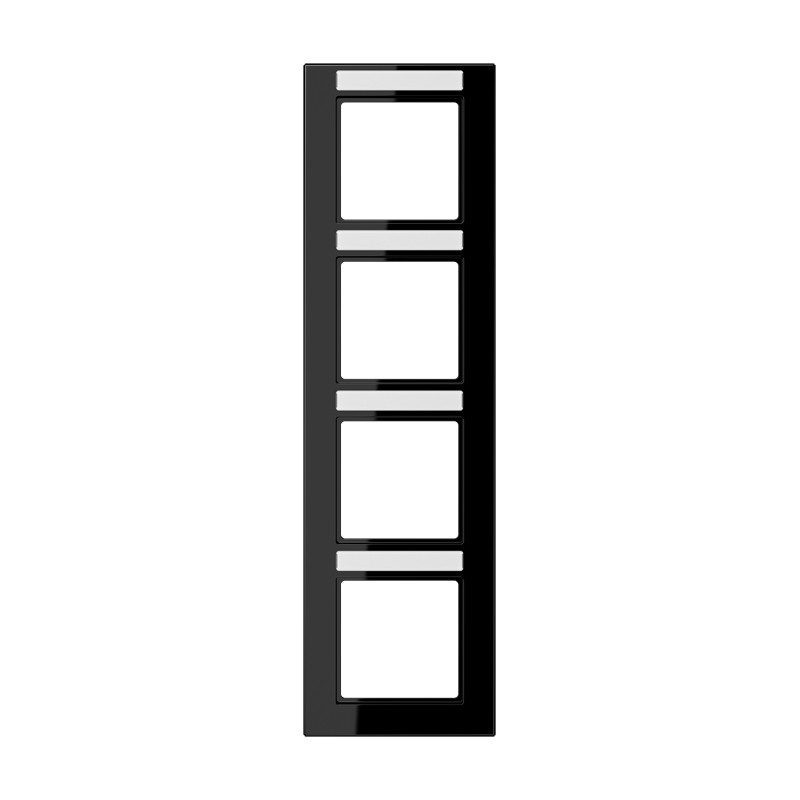 Jung A range / A 550 Afdekraam 4-voudig, met tekstvenster, A 550, thermoplast, zwart, verti