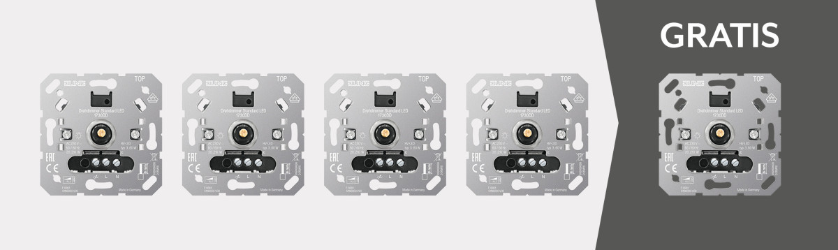 Jung Accessoires led draai dimmer standaard 5 voor 4 pakket
