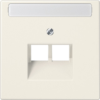 Jung LS range centraalplaat LS990 uae/iae 2 connectoren met label wit