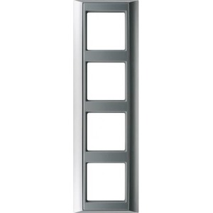 Jung A plus afdekraam 4V chroom ip44