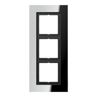 Jung LS plus afdekraam 3V horizontaal en verticaal chroom ip44