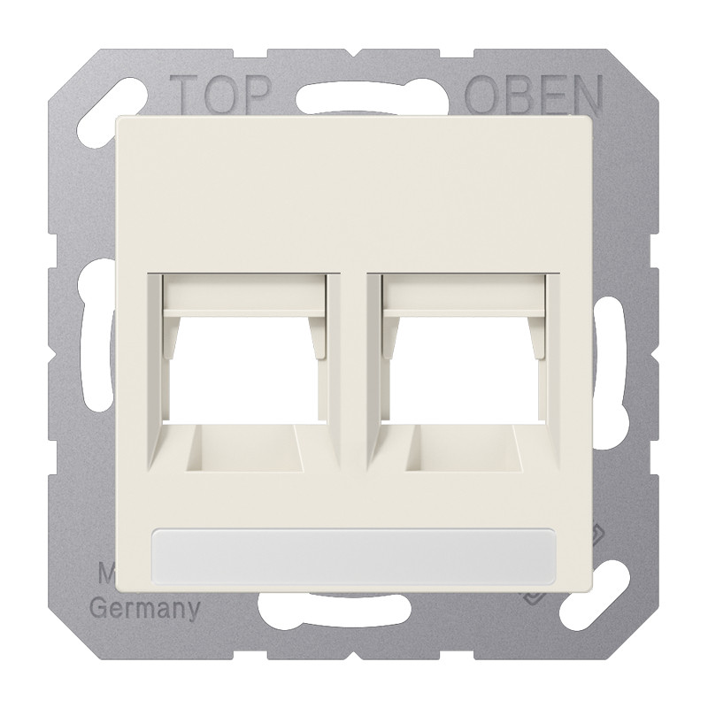 Jung AS range Afdekking (klikbevestiging) voor modular jack, 2-voudig, siemon, met T