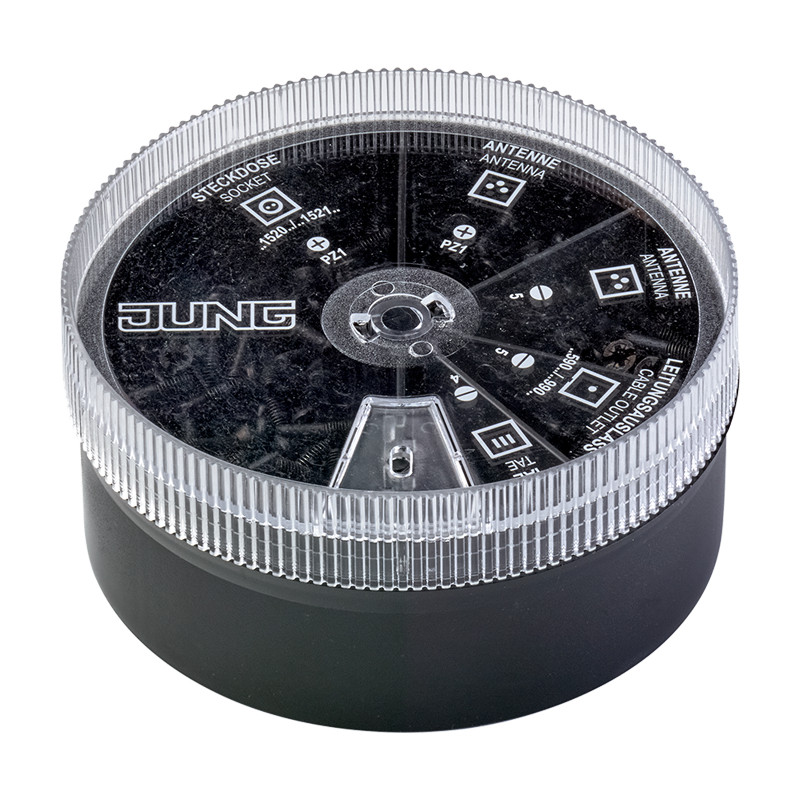 Jung Assortiment Box met zwarte schroeven