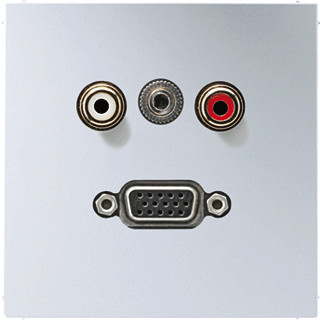 Jung LS range afdekking aluminium audio/jack/vga