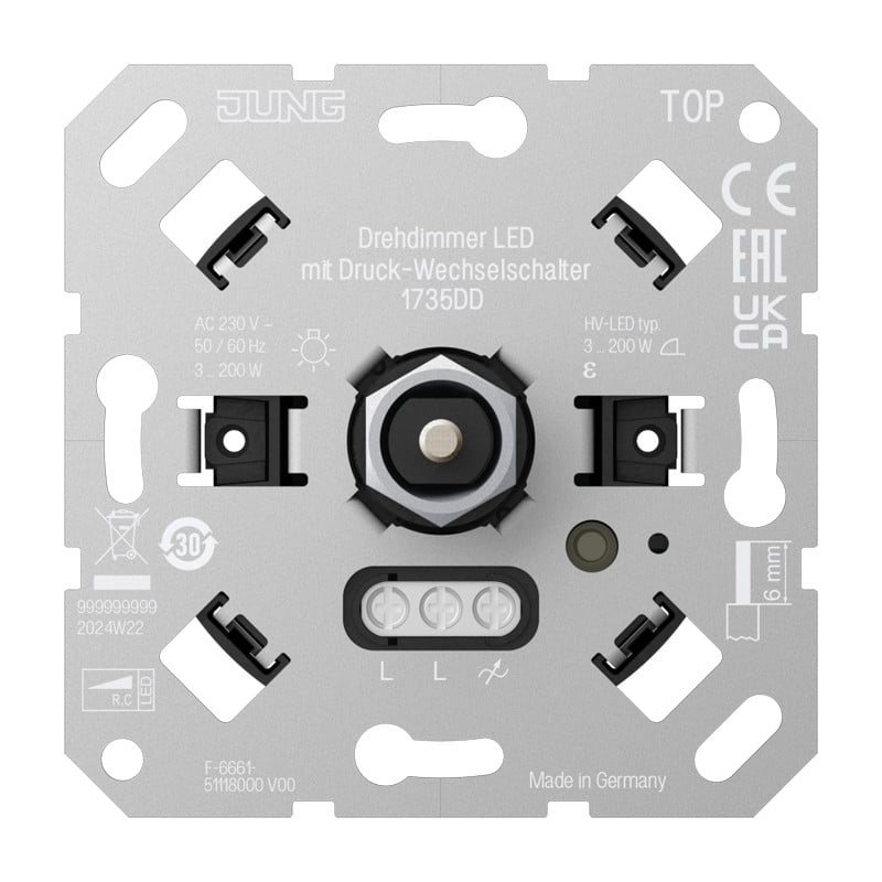 Jung Draaidimmer Led met druk-wisselschakelaar