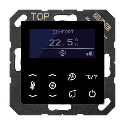 Jung Kamertherm.a500 zwart fan coil 4 pijp