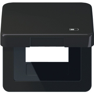 Jung CD500 afdekraam 1V horizontaal en verticaal zwart ip44