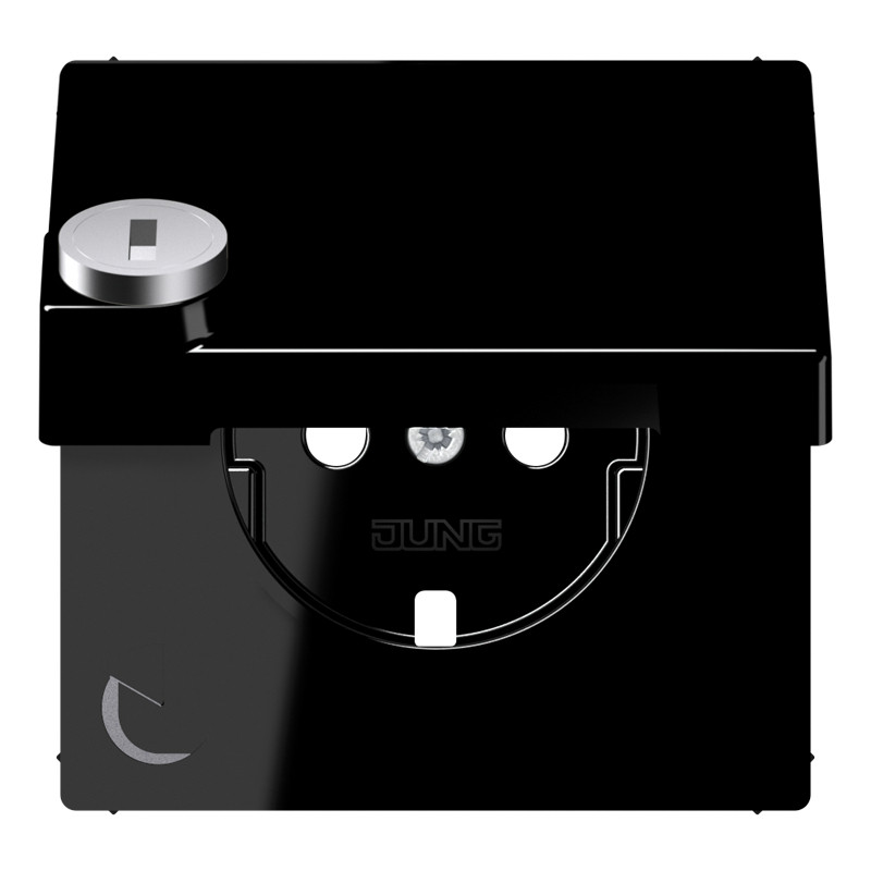 Jung LS range Afdek.LS990 zwart klapd&slot V.1520neins