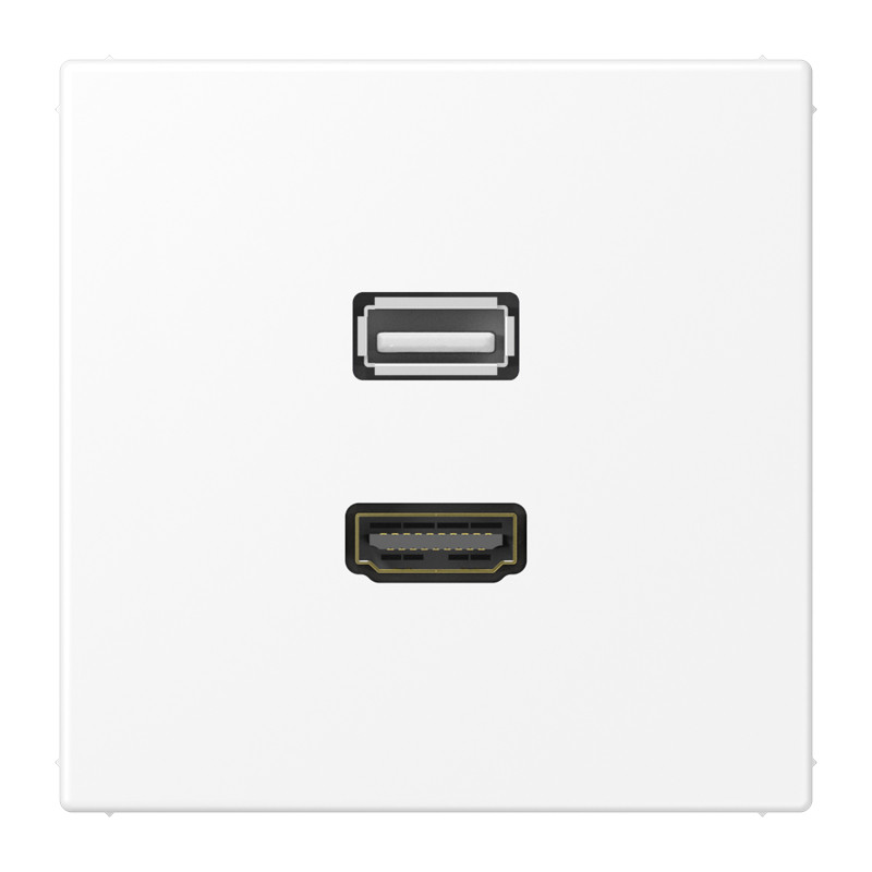 Jung Multimedia-aansluitingen hdmi/usb 2.0 LS range sneeuwwit mat