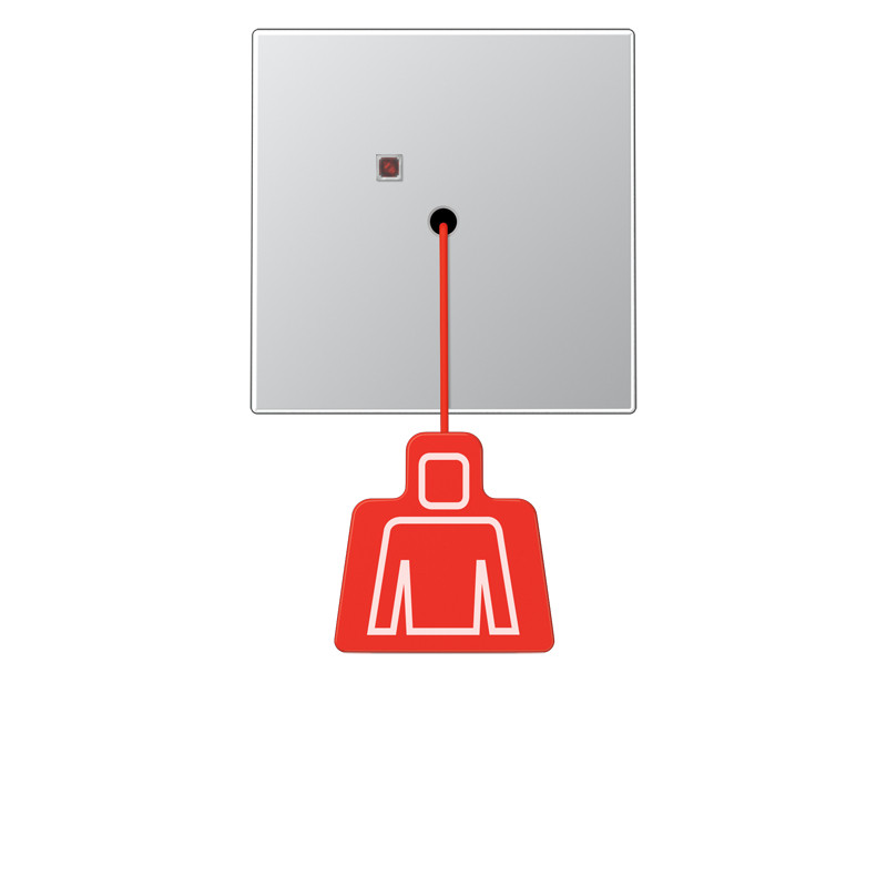 Jung LS range Nood Trekschakelaar LS990 in aluminium