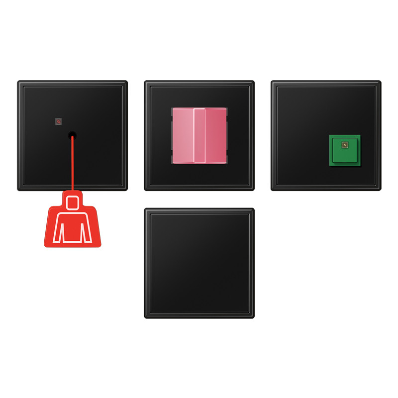 Jung LS range / NaV Noodoproepset LS GR.zwart mat compleet