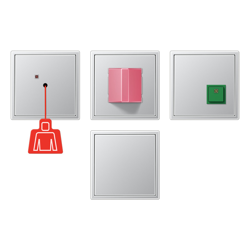 Jung LS range Noodoproepset LS990 in alu. compleet