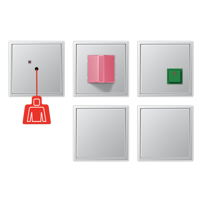 Jung LS range Noodoproepset LS990 in alu. met ups mod.