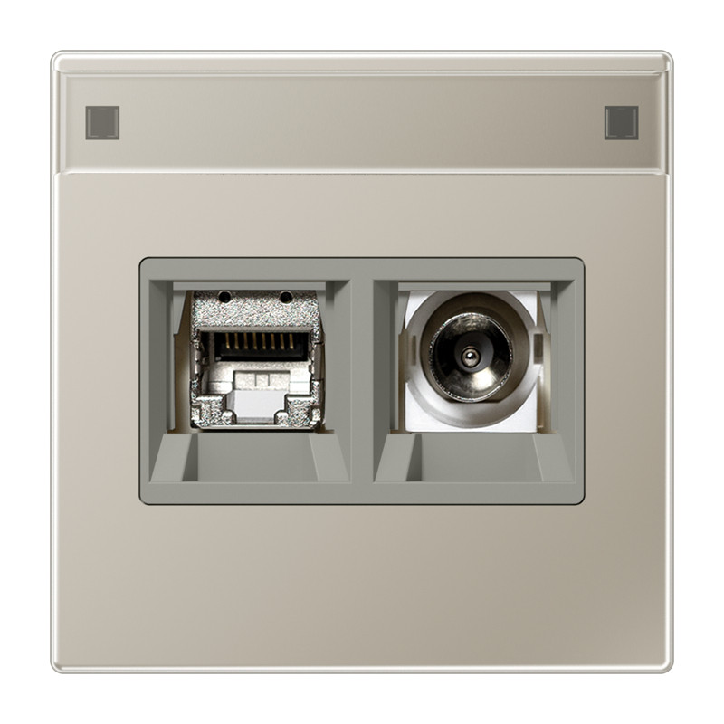 Jung LS range Smart-TV aansluitdoos LS edelstaal