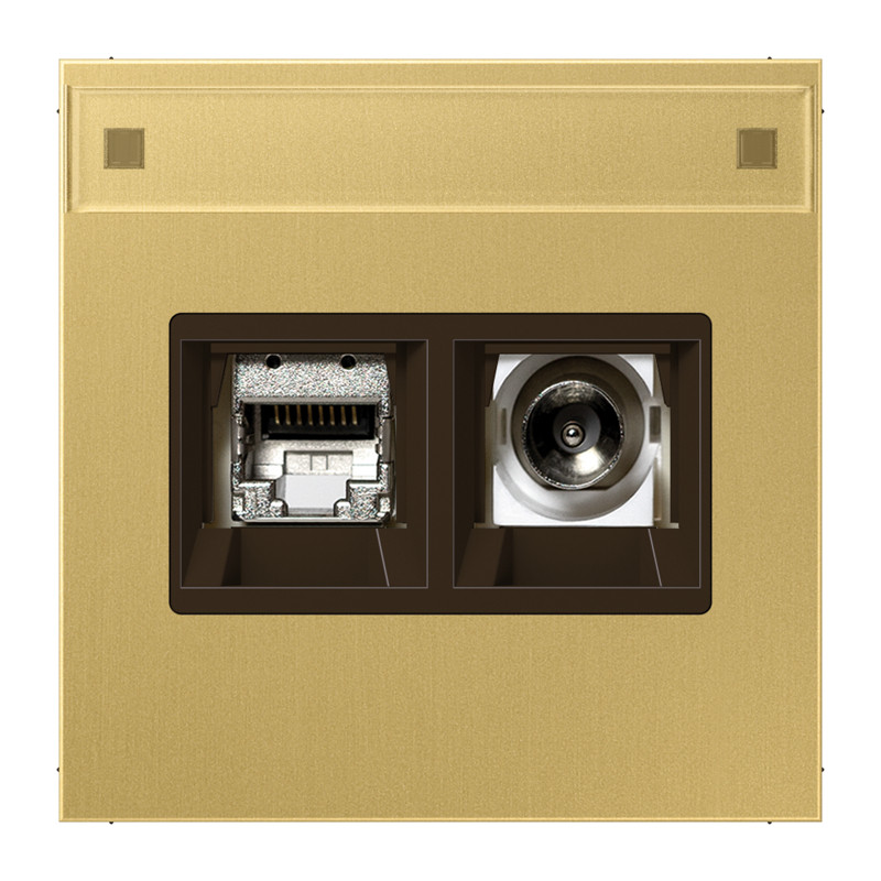 Jung LS range Smart-TV aansluitdoos LS messing klass.