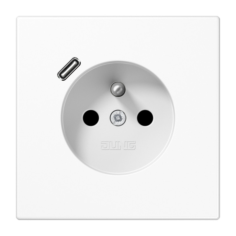 Jung LS range WCD.+lader LS alp.wit penaarde+usb-C