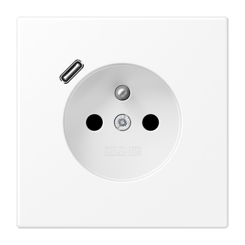 Jung LS range WCD.+lader LS wit mat penaarde+usb-C