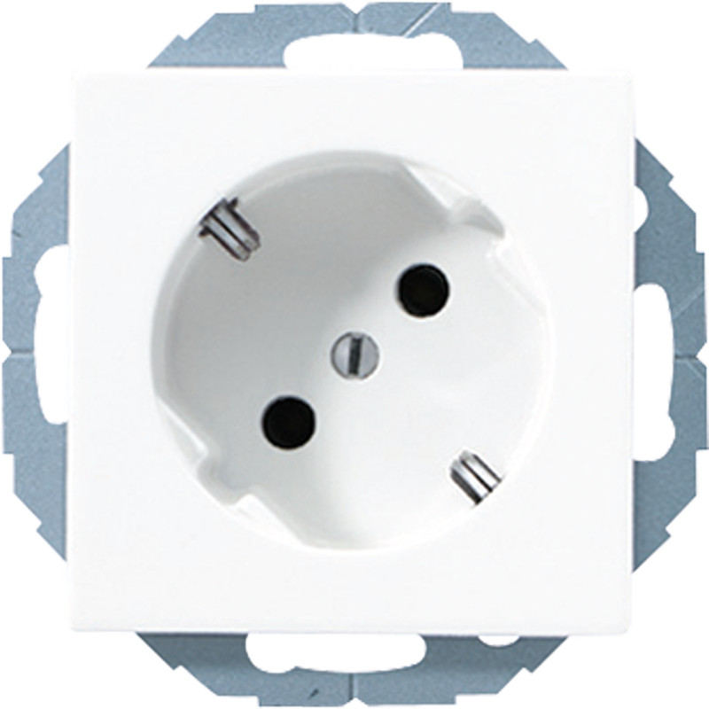 Jung Wandcontactdoos A500 alp.wit inbouw met besch.contact 45GR