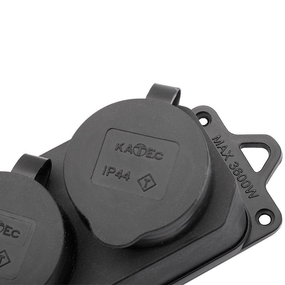Kalthoff Contactdooscombinaties Verlengsnoer 3-voudig randaarde ip44, 20M H07RN-F3G1,5 zwart