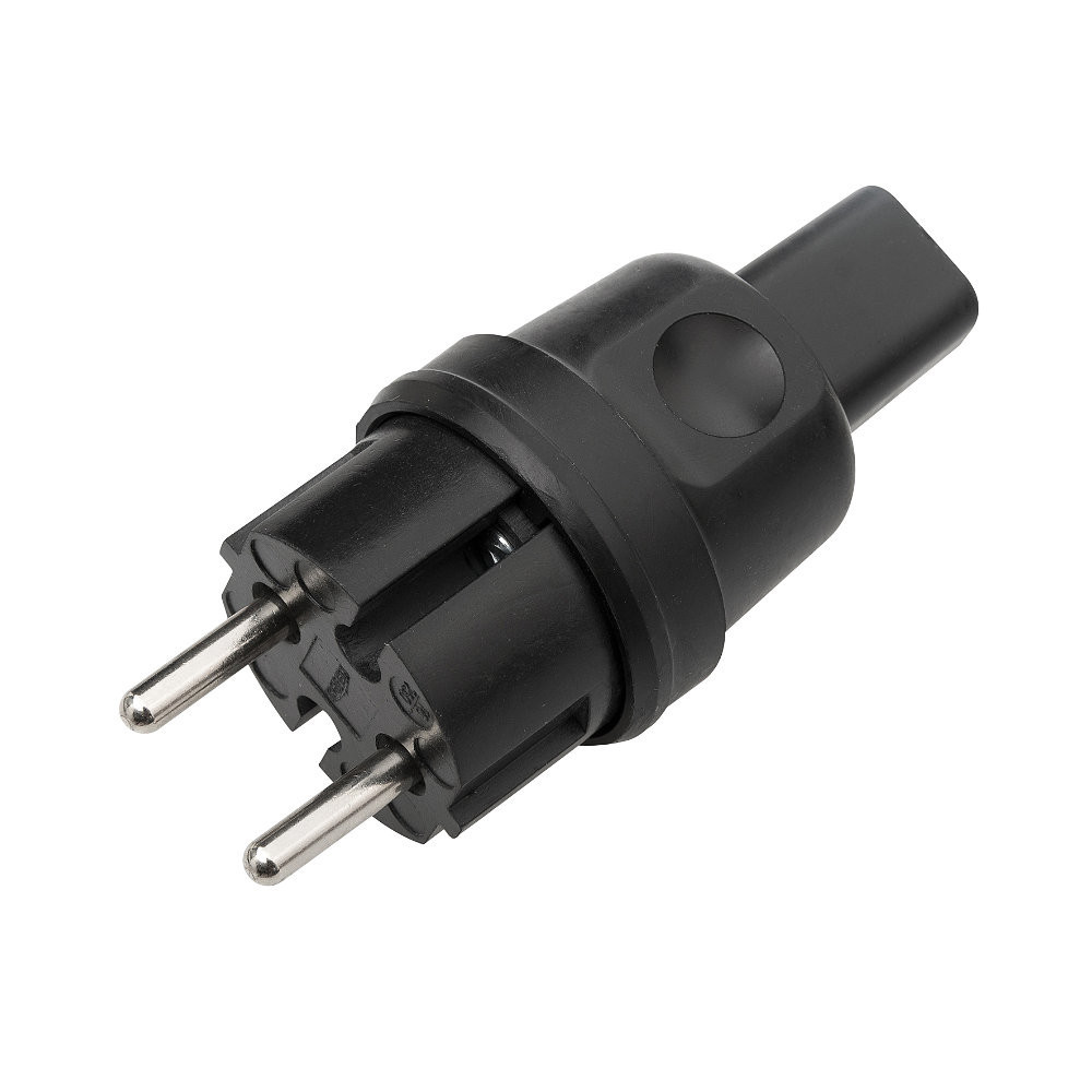 Kalthoff Prikkabelset Volrubber stekker contour voor prikkabel ip44 16a/250V zwart