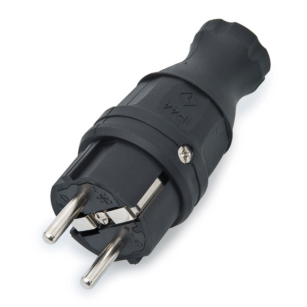 Kalthoff Stekkers Stekker randaarde, recht, ip44 16a/250V elastomeer zwart
