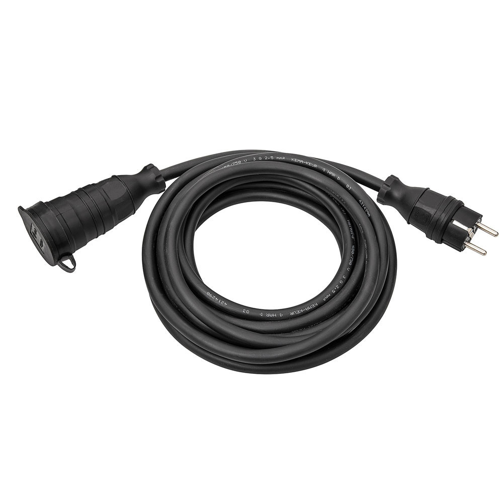 Kalthoff Verlengsnoeren Verlengsnoer randaarde ip44 5M H07RN-F3G2,5 elastomeer zwart