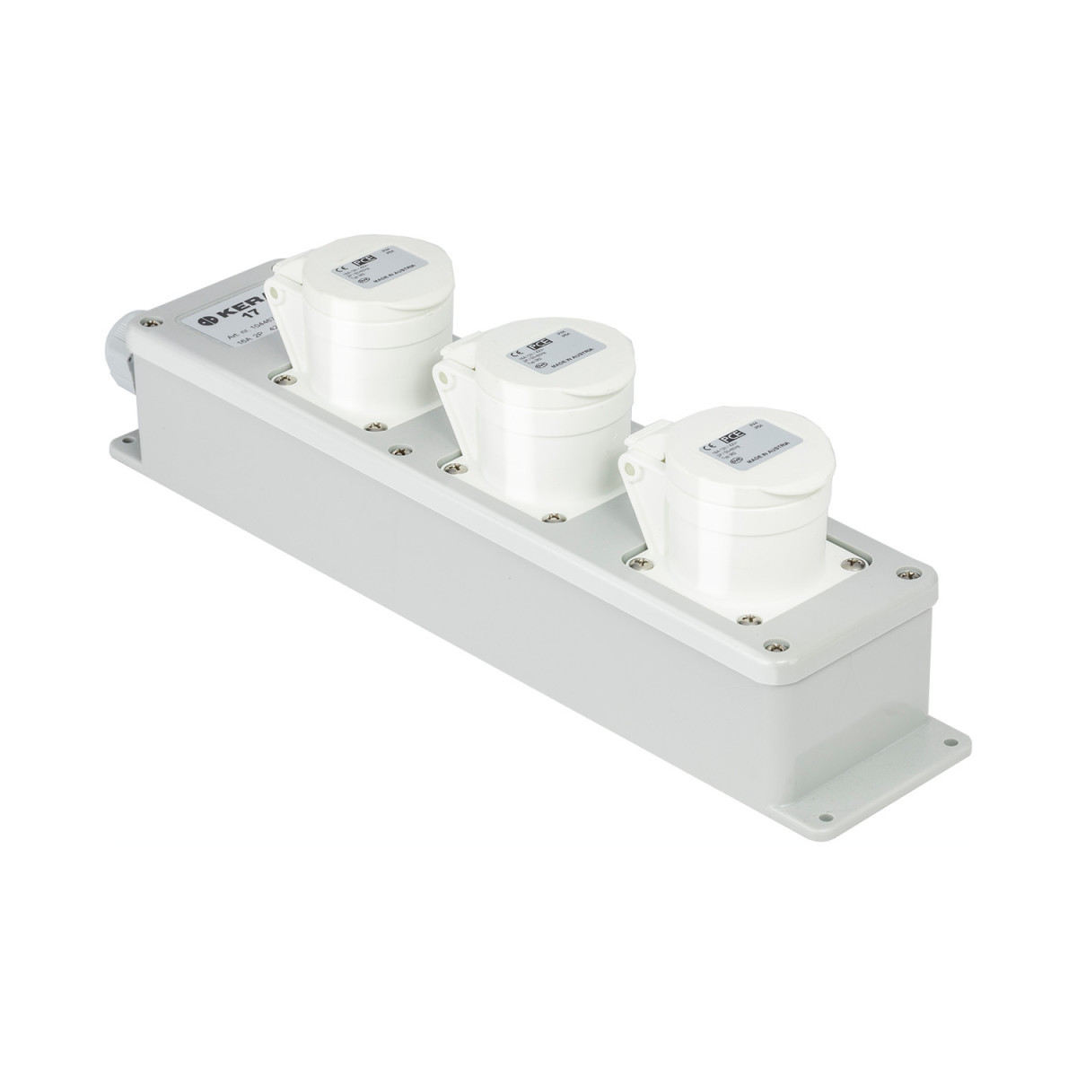Keraf contactdooscombinatie CEE Snoercentrale 3-voudig cee 16a 2P 42V
