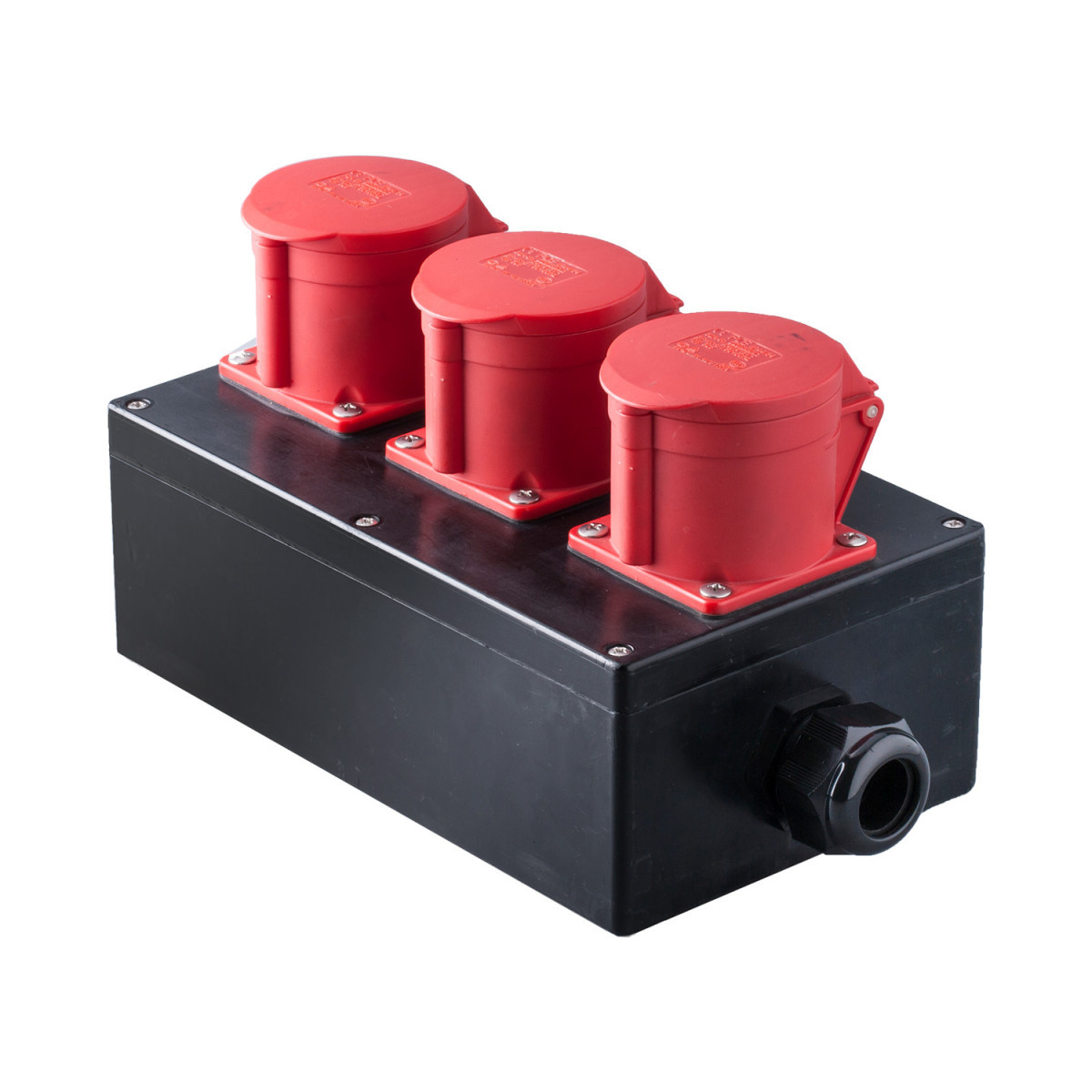 Keraf contactdooscombinatie CEE Type 10 volrubber verdeler 3X cee 32/5/400