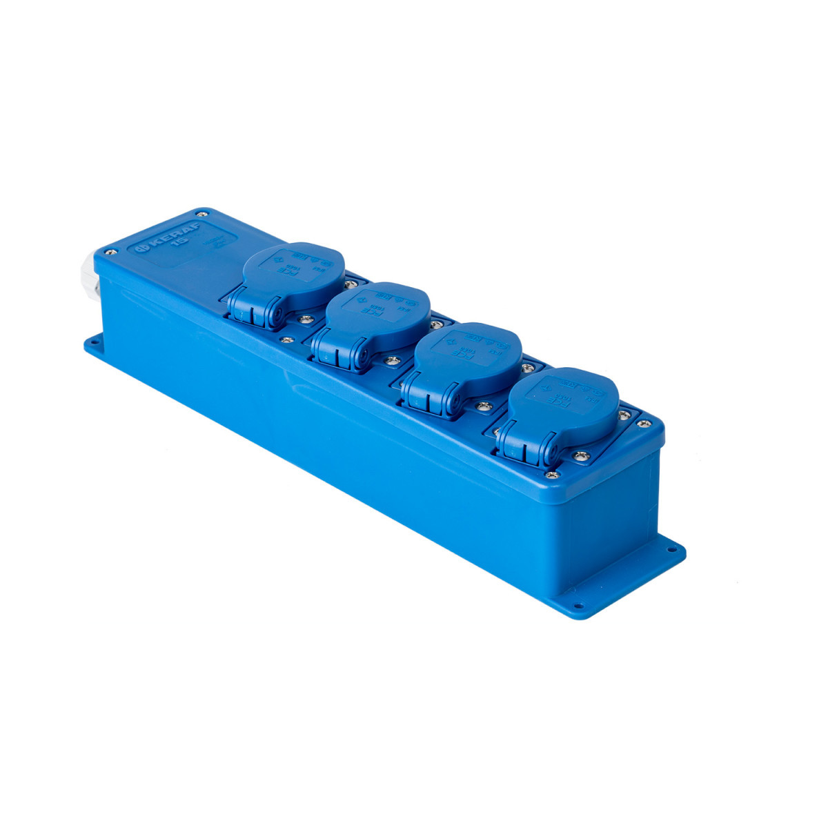 Keraf contactdooscombinatie Snoercentrale 4-voudig 16a 250V~ penaarde blauw