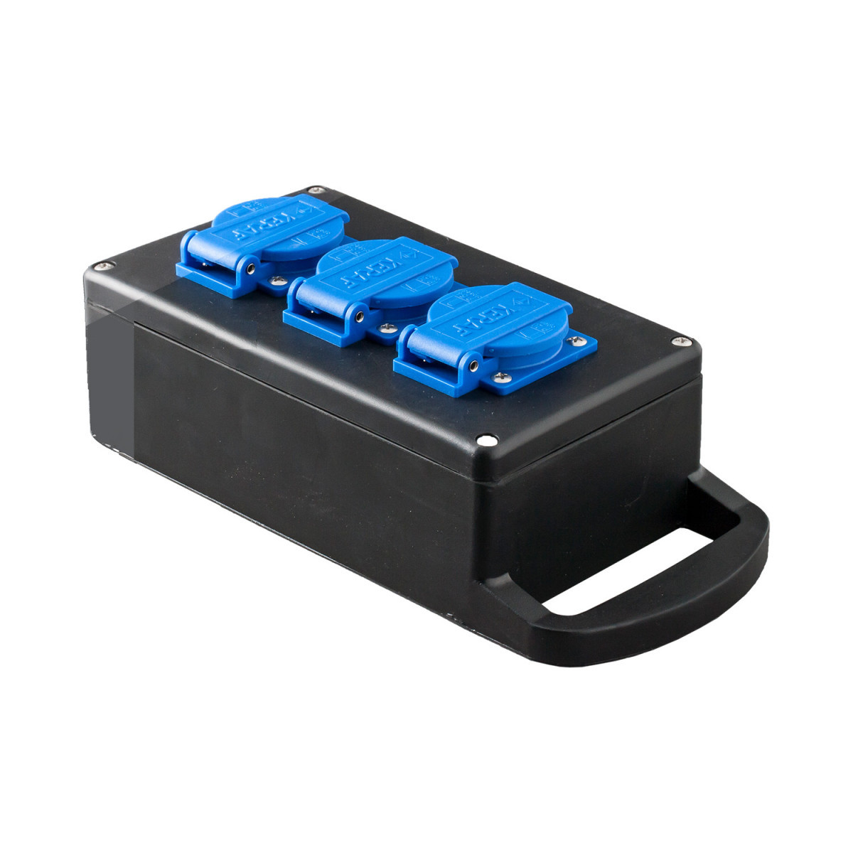 Keraf contactdooscombinatie Type 19 volrubber verdeler 3X randaarde