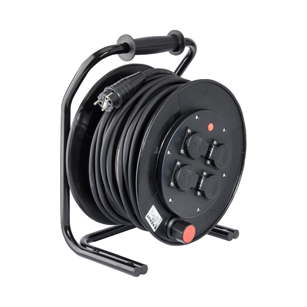 Keraf kabelhaspel Kabelhaspel 25 M H07RN-F 3G2,5 4X randaarde zwart