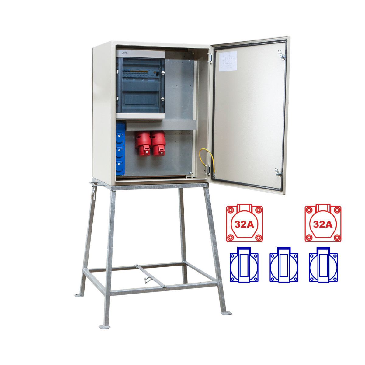 Keraf meterkast KWH-Meterkast 40a 2x32/5 3xschuko