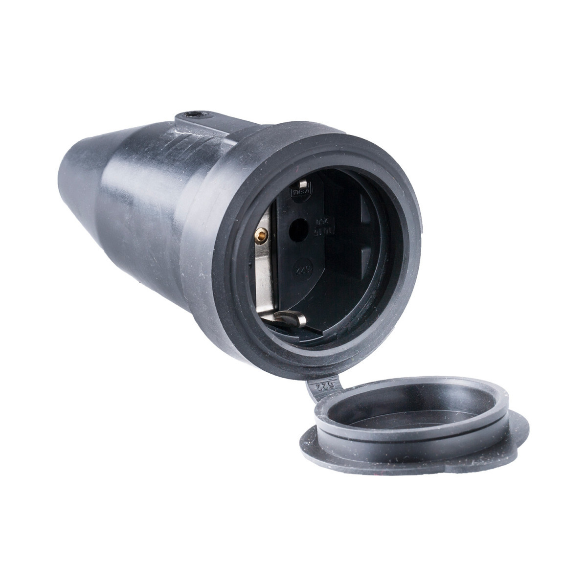 Keraf rubber contactmateriaal Rubber Koppelcontactstop 16a 250V~ randaarde inclusief rubber deksel
