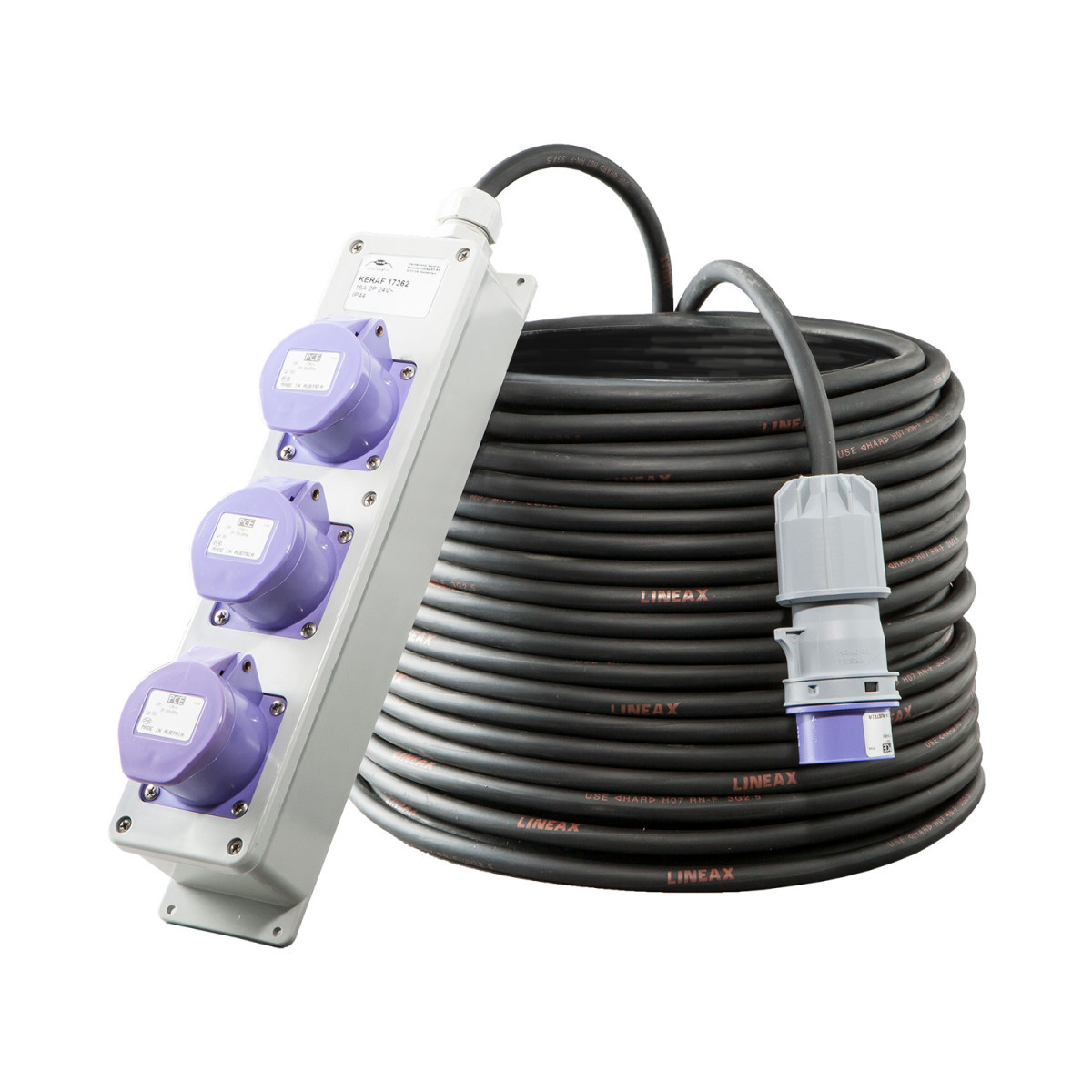 Keraf verlengkabel laagspanning Verlengkabel 15 M H07RN-F 2x2,5 MM² cee 16/2/24 3V