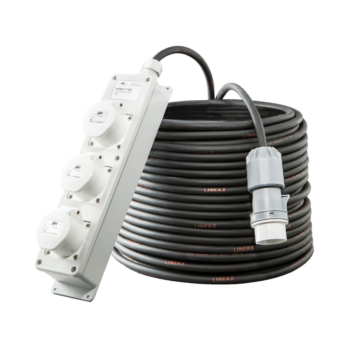 Keraf verlengkabel laagspanning Verlengkabel 25 M H07RN-F 2x2,5 MM² cee 16/2/42 3V