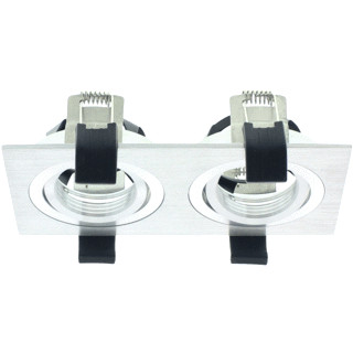 Klemko Inbouw toebehoor verlichting 2-voudig rechthoek aluminium aluminium